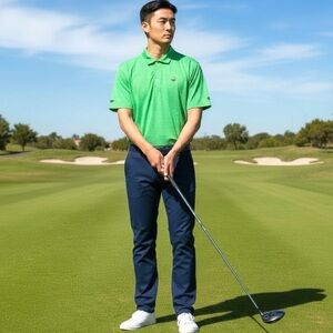 Vineyard Vines Kennedy Stripe Sankaty Golf Polo L Performance Stretch Neon Green